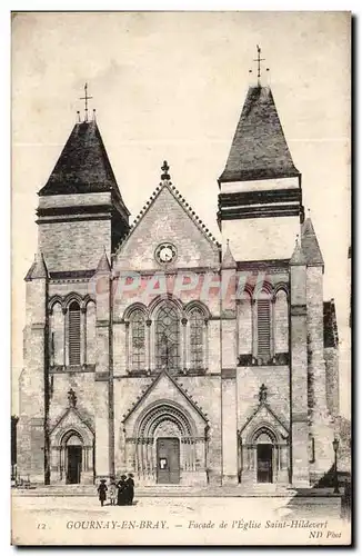 Cartes postales Gournay en Bray Facade de l&#39eglise Saint Hildevert