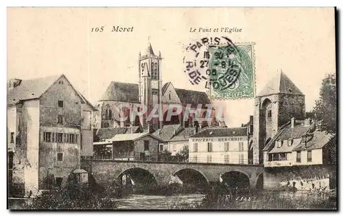 Cartes postales Moret Le pont et l&#39eglise