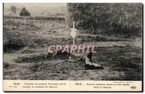 Ansichtskarte AK Tombes de soldats francais sur le champ de bataille de Meaux