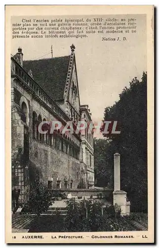 Cartes postales Auxerre La Prefecture Colonnes romanes