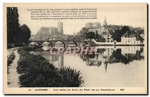 Cartes postales Auxerre Vue prise en aval du pont de la Tournelle