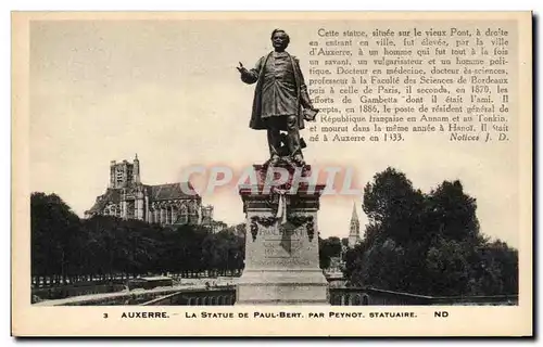 Auxerre Ansichtskarte AK La statue de Paul Bert par Peynot statuaire