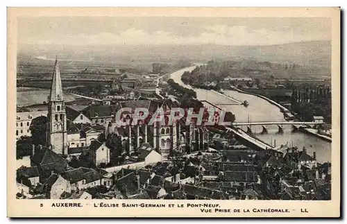 Auxerre Cartes postales Eglise Saint Germain et le pont neuf