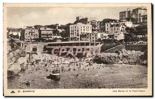 Ansichtskarte AK Biarritz les bains et le port Vieux