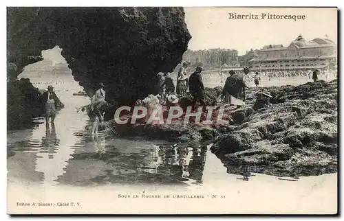 Ansichtskarte AK Biarritz Sous le rocher de l&#39artillerie