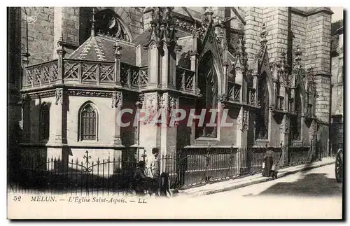 Melun Ansichtskarte AK L&#39eglise Saint Aspais