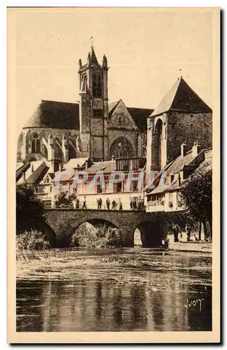 Moret sur Loing Cartes postales Maison sauvee la porte de Bourgogne et l&#39eglise