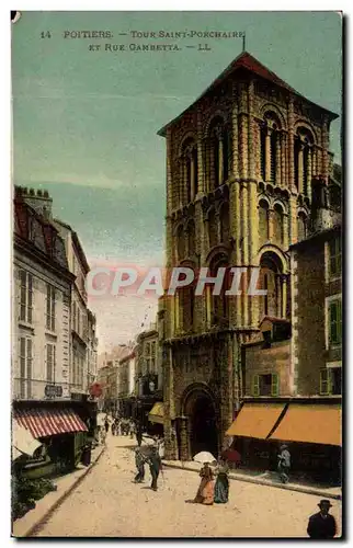 Cartes postales Poitiers Tour Saint Porchaire et rue Gambetta