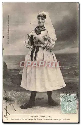 Ansichtskarte AK Les Sables d&#39olonne Folklore Femme