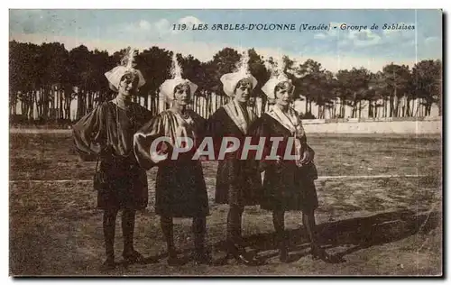 Ansichtskarte AK SAbles d&#39olonne Groupe de Sablaises Folklore Costume