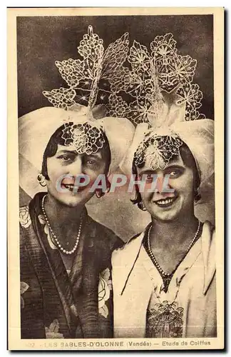 Cartes postales Sables d'olonne Etude de coiffes Costume Folklore