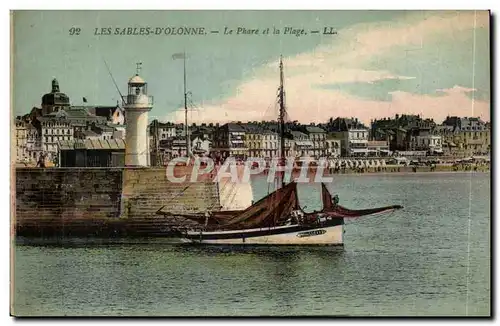 Ansichtskarte AK Les Sables d&#39Olonne Le phare et la plage