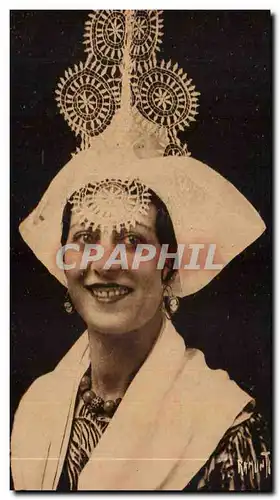 Ansichtskarte AK Costume de Vendee Jolie coiffe sablaise Folklore Costume