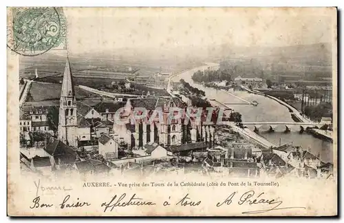 Ansichtskarte AK Auxerre Vue prise des tours de la cathedrale Cote du pont de la Tournelle