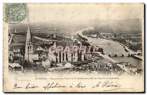 Cartes postales Auxerre Vue prise des tours de la cathedrale Cote du pont de la Tournelle