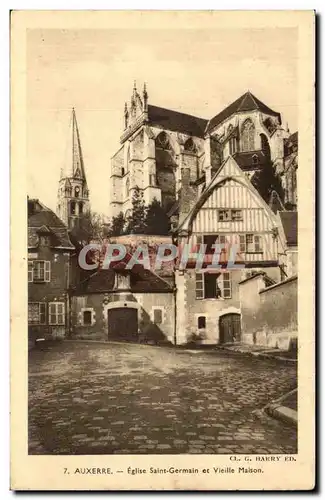 Cartes postales Auxerre Eglise Saint Germain et vieille maison