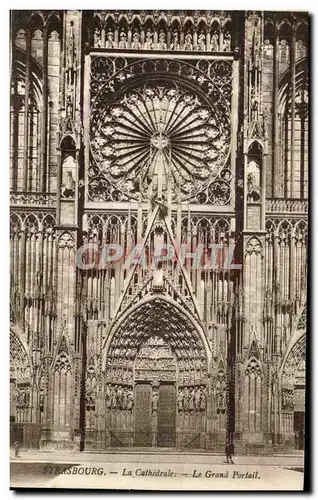 Ansichtskarte AK Strasbourg La cathedrale le portail