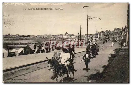 Les Sables d&#39olonne Ansichtskarte AK La plage Ane Donkey Mule