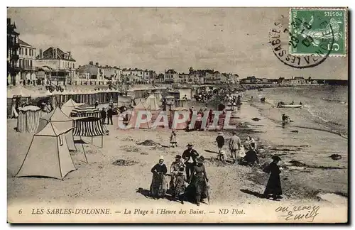 Cartes postales Les Sables d'olonne La plage a l'heure des bains