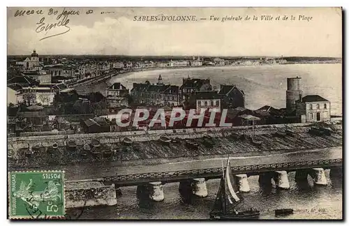 Cartes postales Les Sables d'olonne Vue generale de la ville et de la plage