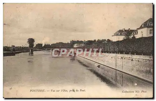 Cartes postales Pontoise Vue sur L&#39oise prise du pont