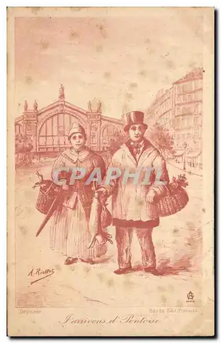 Cartes postales J&#39arrivons a Pontoise Folklore Costume