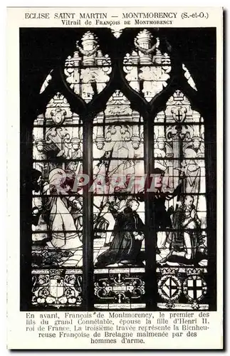 Cartes postales Eglise Saint martin Montmorency Vitrail de Francois de Montmorency