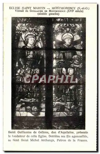 Cartes postales Eglise Saint martin Montmorency Vitrail de Guillaume de Montmorency