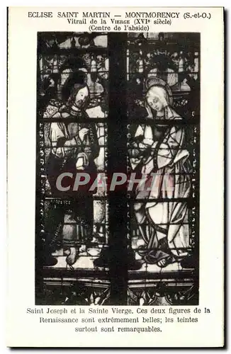 Cartes postales Eglise Saint martin Montmorency Vitrail de le vierge