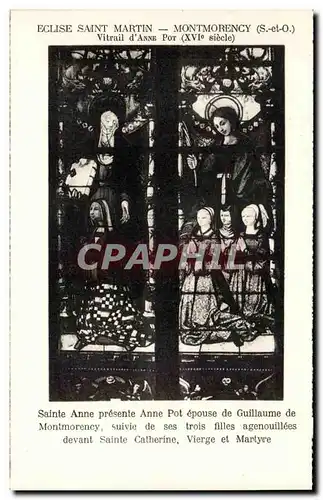 Cartes postales Eglise Saint martin Montmorency Vitrail d&#39Anne Pot