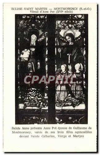 Cartes postales Eglise Saint martin Montmorency Vitrail d'Anne Pot