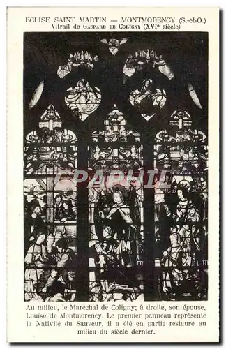 Cartes postales Eglise Saint martin Montmorency Vitrail de Gaspard de Coligny