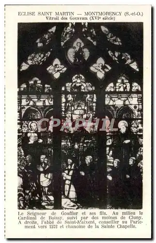 Cartes postales Eglise Saint martin Montmorency Vitrail des Gouffier