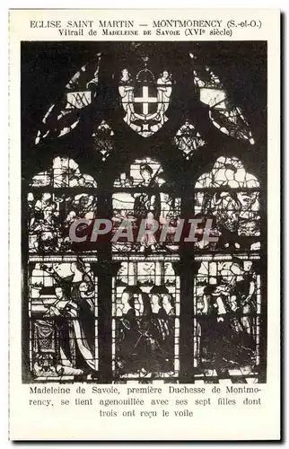 Cartes postales Eglise Saint martin Montmorency Vitrail de Madeleine de Savoie