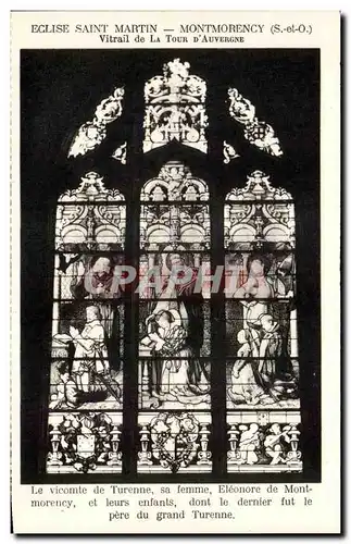 Cartes postales Eglise Saint martin Montmorency Vitrail de la tour d&#39auvergne