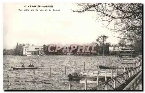 Cartes postales Enghien les Bains Vue generale du lac et du casino