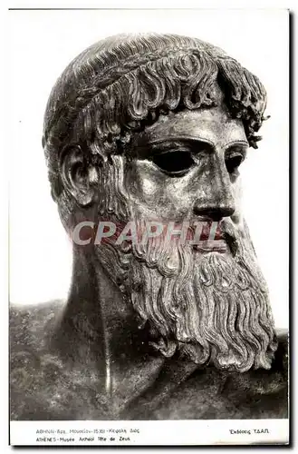 Cartes postales moderne Athenes Musee archeologique Tete de Zeus Grece Greece Antiquite