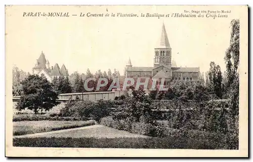 Cartes postales Paray le Monial Le couvent de la visitation la basilique et l&#39habitation des Chapelains