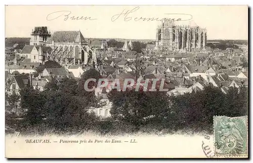 Cartes postales Beauvais Panorama pris du parc des Eaux