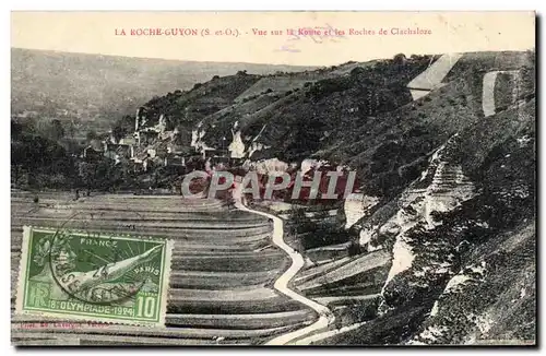 Cartes postales La Roche Guyon Vue sur la route et les roches de Clachaloze