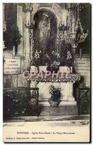 Cartes postales Pontoise Eglise Notre Dame La vierge miraculeuse