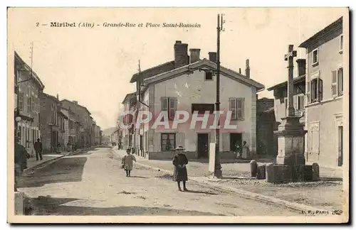 Cartes postales Miribel Grande rue et place Saint Romain