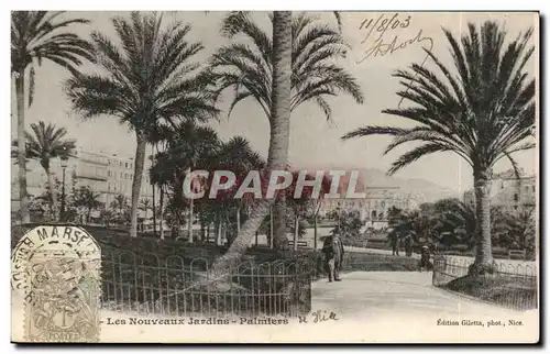 Cartes postales Nice Les nouveaux jardins Palmiers