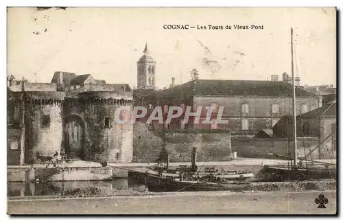 Ansichtskarte AK Cognac Les deux tours du vieux pont