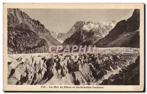 Cartes postales La mer de glace et les grandes Jorasses