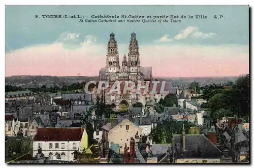 Cartes postales Tours Cathedrale St gatien et partie Est de la ville