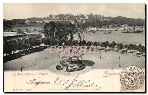 Cartes postales Bayonne Place d&#39armes et l&#39Adour