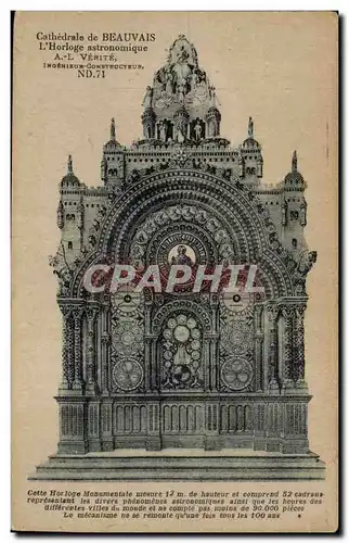 Cartes postales Beauvais Cathedrale Horloge astronomique