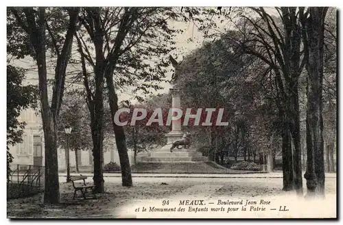 Ansichtskarte AK Meaux Boulevard Jean Rose et le monument aux enfants morts pour la patrie