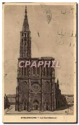 Cartes postales Strasbourg La cathedrale + vignette TuberculoseCroix Rouge